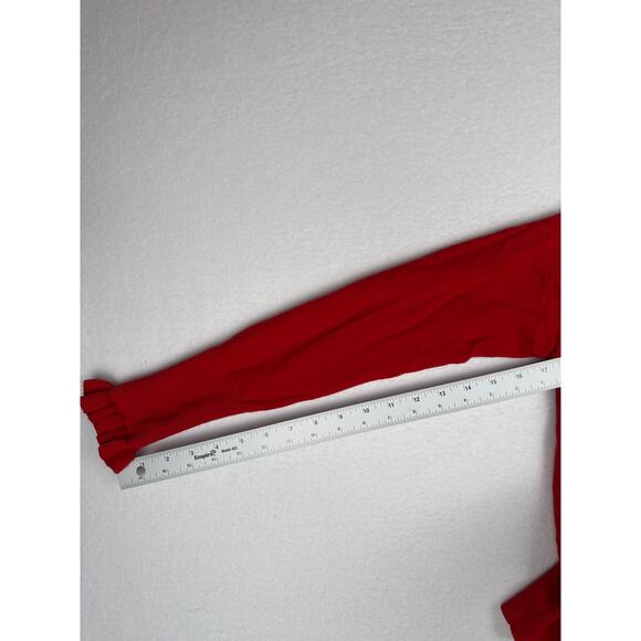 Boden Bernadette red wool blend ruffle cardigan sweater womens size M - Picture 8 of 8